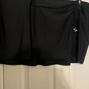 Time and Tru Black Swim Skirt with Gold Accent
